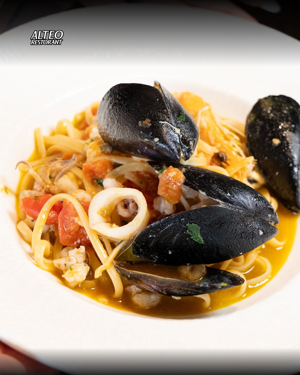 Seafood linguini